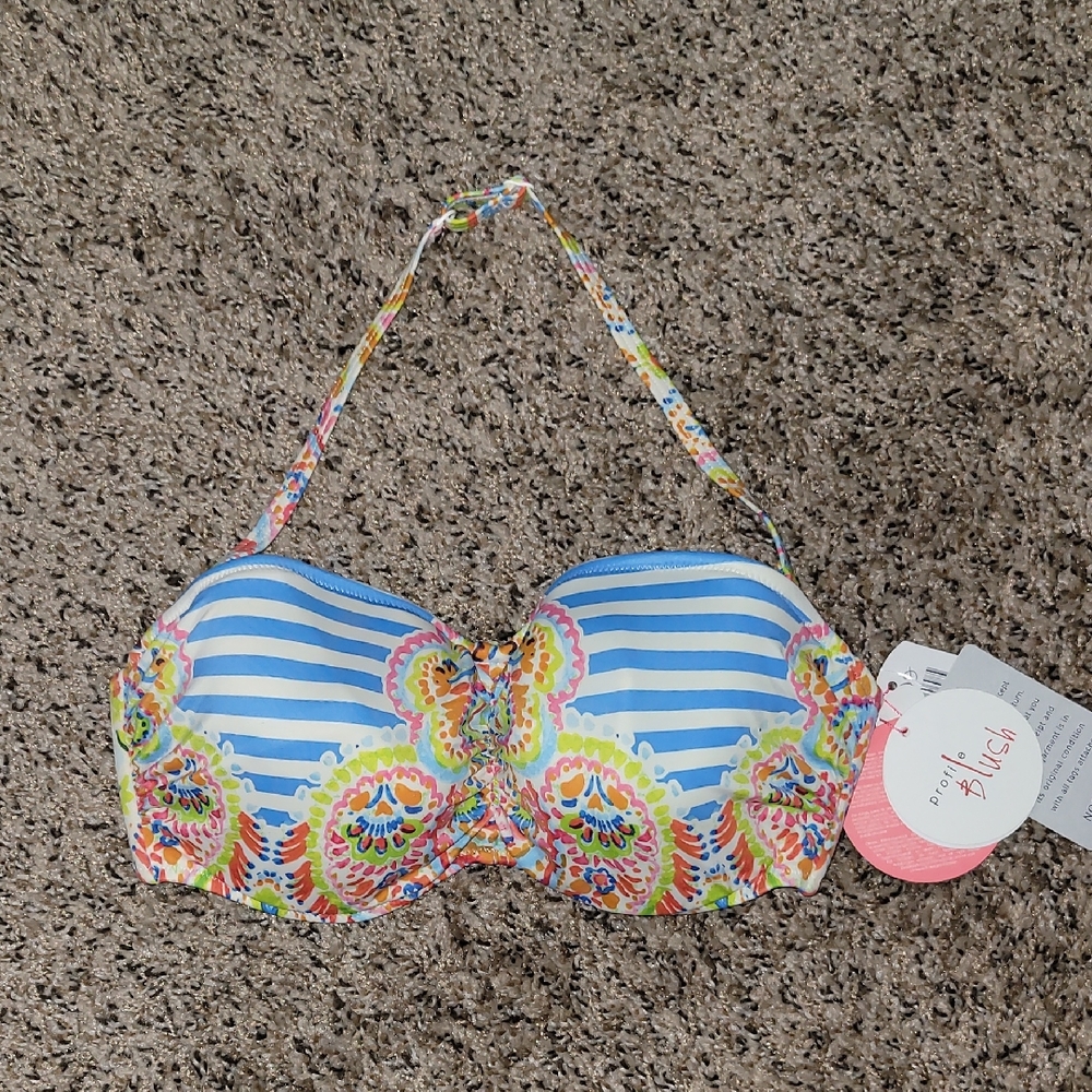 Blush Multi-print Bikini Top NWT SIZE S/P-E